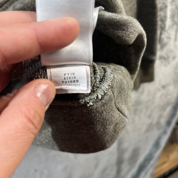 North Face Hoodie Mens Large Sweatshirt Logo Pullover Kangaroo Pockets Khaki - Picture 9 of 13